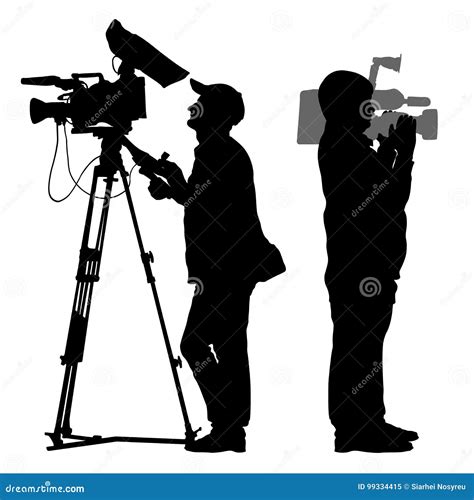 Cameraman silhouette stock vector. Illustration of equipment - 99334415