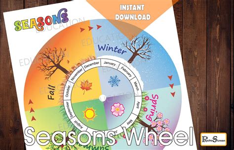 SEASONS WHEEL CALENDAR Season Circle Game Season Spinner - Etsy