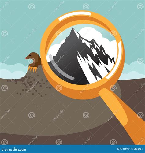 Making A Mountain Out Of A Molehill Stock Vector - Illustration of dirt ...