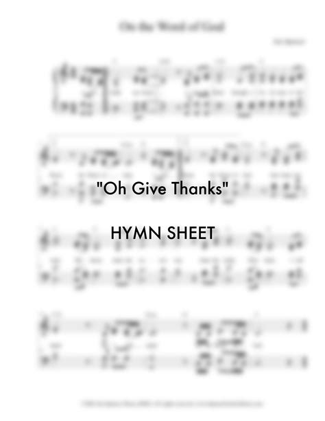 “Oh Give Thanks” Hymn Sheet