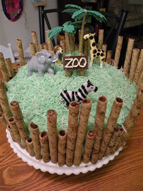 Zoo Theme Birthday Cake