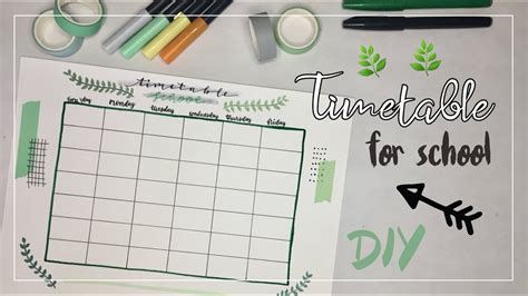 DIY Timetable for school #1 - YouTube