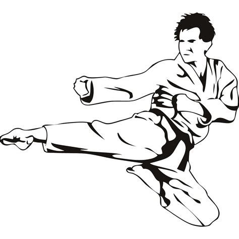 Karate Flying Kick Martial Arts sketch,http://colorasketch.com/karate ...