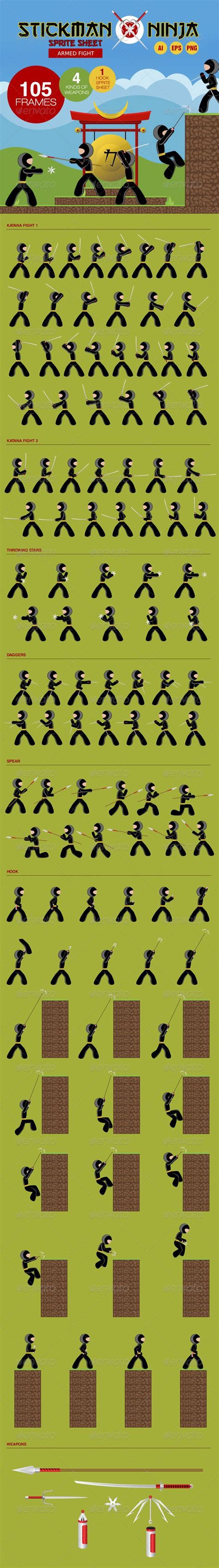 FOR YOUR INFORMATION: This is the 2nd part of the Stickman Ninja Sprite Sheet set. The 1st part ...