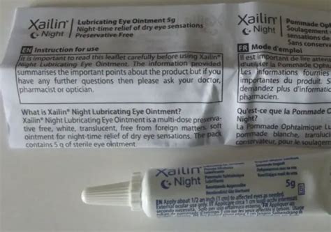 EYE OINTMENT XAILIN Night Lubricating Eye Ointment 5g "NO BOX" £11.99 ...