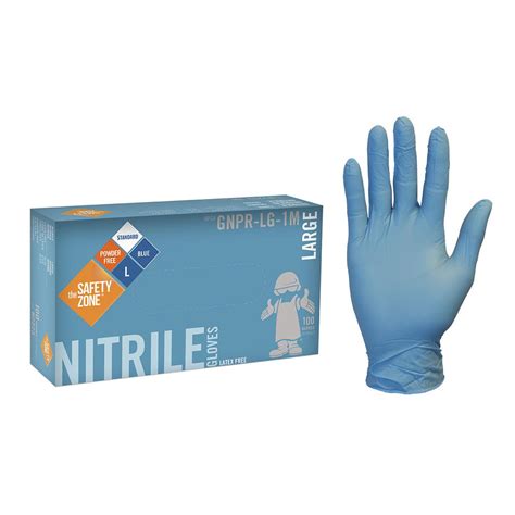 THE SAFETY ZONE X-Large Blue Nitrile Glove Powder-Free Bulk 1000 (10-Pack of 100-Count)-GNPR-XL ...