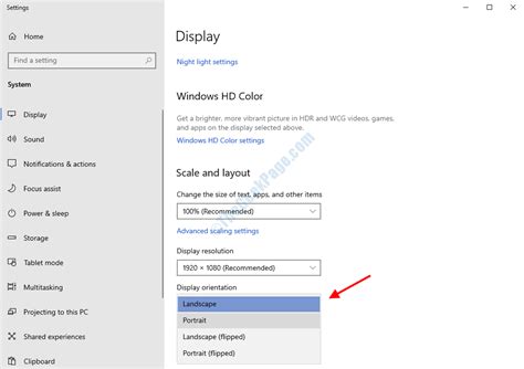 Change Screen Orientation Portrait / Landscape in Windows 10
