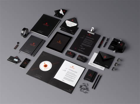 Black branding stationery mock-up #10