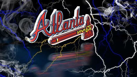 Braves Atlanta With Smoke And Lightning Background HD Braves Wallpapers ...
