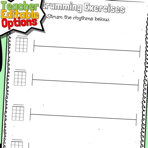 Ukulele Strumming Exercises Worksheets - Etsy