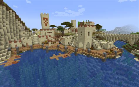 My custom desert village boardwalk. : r/Minecraft