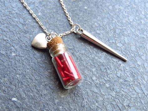 Blood Vial necklace Glass Vial Pendant Buffy necklace