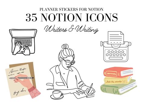 Notion Icons for Writers Writing Notion Icons Themed Notion - Etsy Icon ...