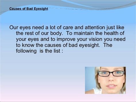 Causes of Bad Eyesight – 9 Simple Tips To Improve Eyesight