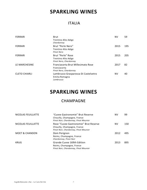 Our Wine List | Angelini Palisades