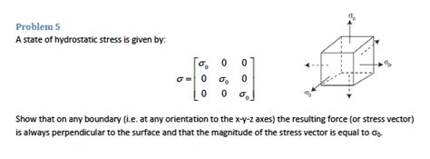 A state of hydrostatic stress is given by: Show that | Chegg.com