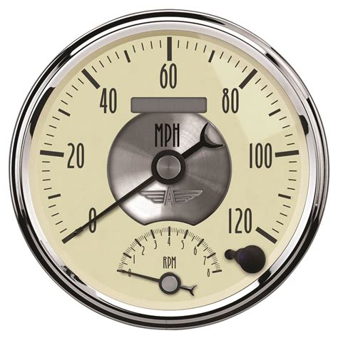 AutoMeter Prestige Antique Ivory 5in 0-120 Mph 8000 RPM Electric Speedometer Gauge