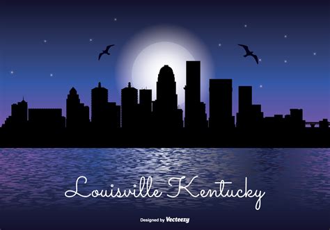 Louisville Kentucky Night Skyline - Download Free Vector Art, Stock ...