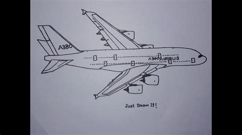 How to draw airplane| How to draw Airbus A380. - YouTube