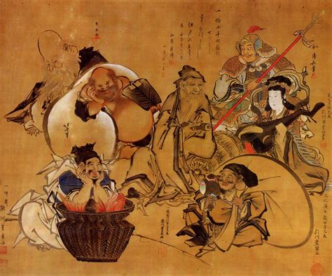 Seven Gods of Fortune Classical Japanese Art By Katsushika Hokusai