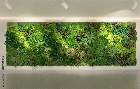 Green wall in modern office building Stock Illustration | Adobe Stock