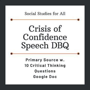 Jimmy Carter: Crisis of Confidence Speech DBQ Google Doc | TPT