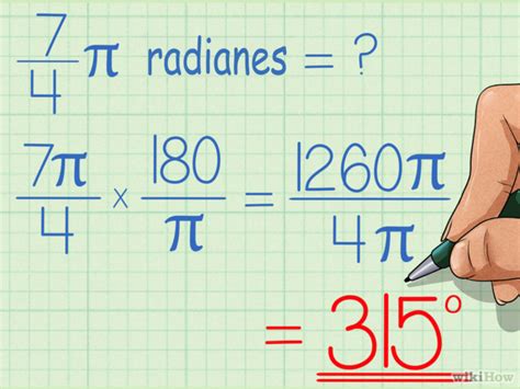 Cómo convertir radianes a grados: 4 pasos (con fotos)