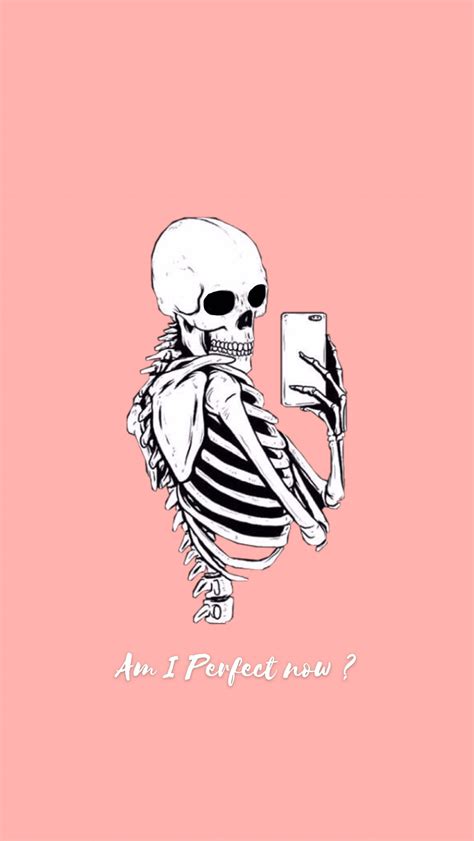 Download Cute Skeleton iPhone Pink Wallpaper | Wallpapers.com