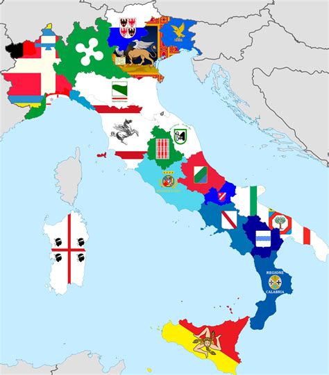 Italian regions with their own flags. | Italian flag, Learning italian, Historical flags