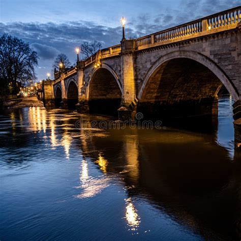 View of the Beautiful Richmond Bridge in London, UK at Night Stock ...