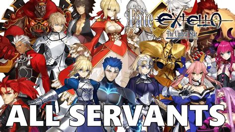 Fate Extella The Umbral Star - All Servants/Playable Characters - YouTube