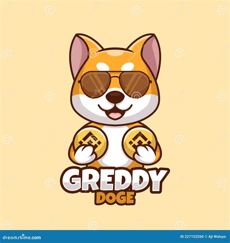 Holding Coin Doge Shiba Inu Dog Cute Logo Stock Vector - Illustration ...