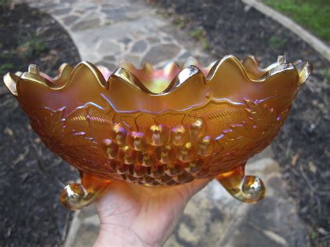 Antique Carnival Glass Fruit Bowl