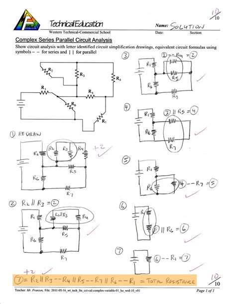 10++ Combination Circuits Worksheet With Answers – Worksheets Decoomo