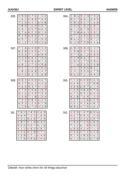 500 Sudoku Puzzles - Zekolah.com