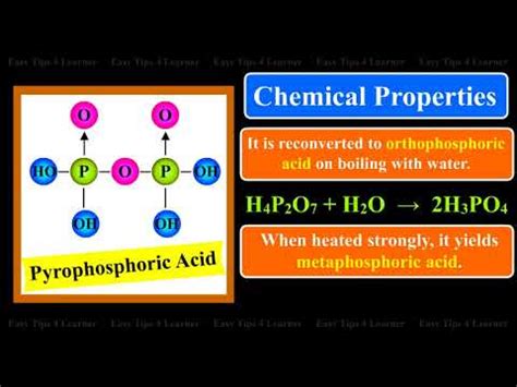 Pyrophosphoric Acid (H4P2O7) | Structure, Preparation, Physical and Chemical Properties - YouTube