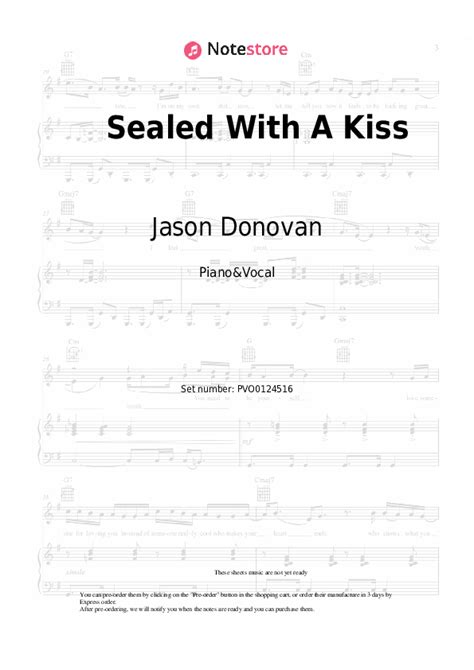 Sealed With A Kiss piano sheet music and voice Jason Donovan in Note-Store.com | Piano&Vocal SKU ...