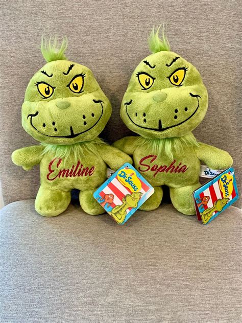 Personalized Grinch Plush Christmas Stuffed Animal Stocking Stuffer - Etsy