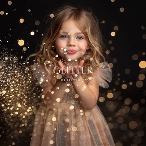 54 Gold Glitter Photo Overlays Photoshop Effect for Composite Photography, Glitter Dust, Blowing ...