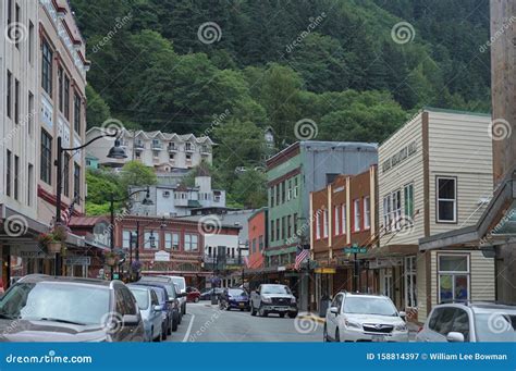 Busy Street in Downtown Juneau Alaska Editorial Photography - Image of ...