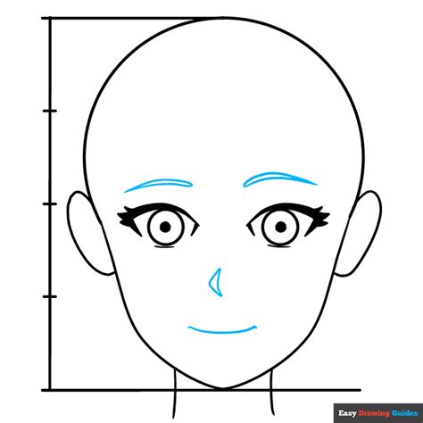 How to Draw an Anime Head and Face in Front View - Easy Step by Step Tutorial