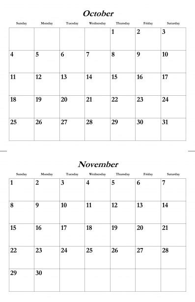 Oct Nov 2015 Calendar Template Free Stock Photo - Public Domain Pictures