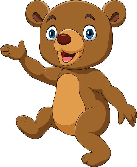 Cartoon funny little bear presenting 7152989 Vector Art at Vecteezy