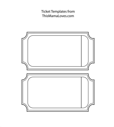 Blank Ticket Template Printable