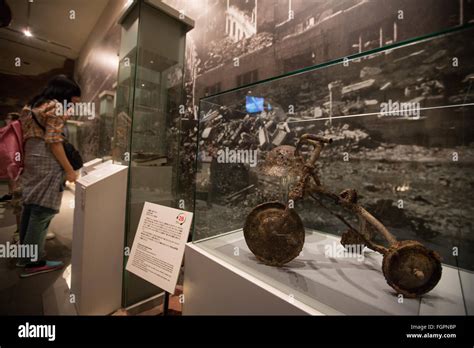 Exhibits inside the Hiroshima Peace Memorial Museum, Hiroshima Stock ...