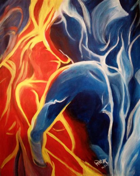 Fire and Ice Painting by Smita Srivastav | Saatchi Art