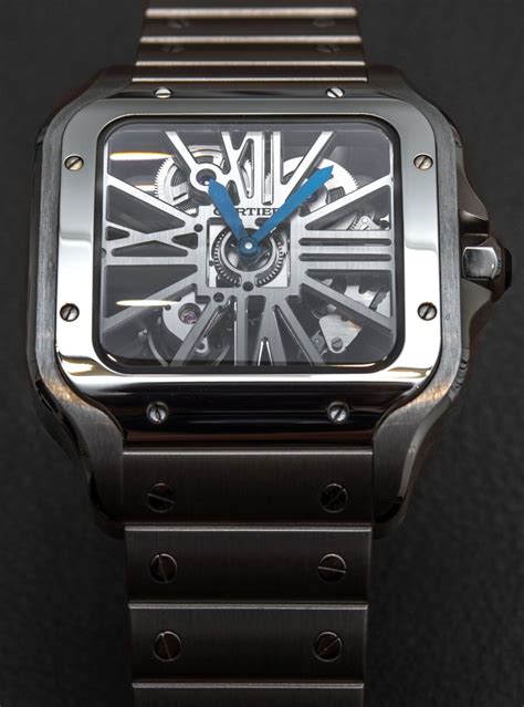 Cartier Santos De Cartier Skeleton Watch In Steel For 2018 Hands-On | aBlogtoWatch