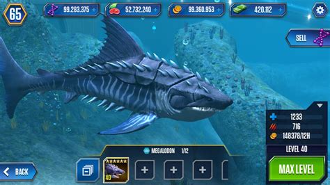 MEGALODON level 40 AQUATIC DINO - Jurassic World The Game - YouTube