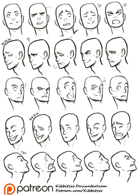 Facial Expressions reference sheet | Kibbitzer | Drawing expressions ...