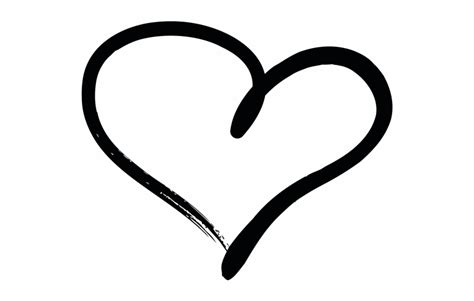 Hand Drawn Heart Black Drawn Heart Transparent - Clip Art Library